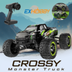 RACENT Crossy 1:16 Scale 4WD Off-Road RC Monster Truck – Up to 30 mph High Speed Ready-to-Run