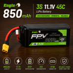 Eagle 850mAh 3S 11.1V 45C LiPo Battery – High Discharge RC & FPV Drone Battery - Image 3